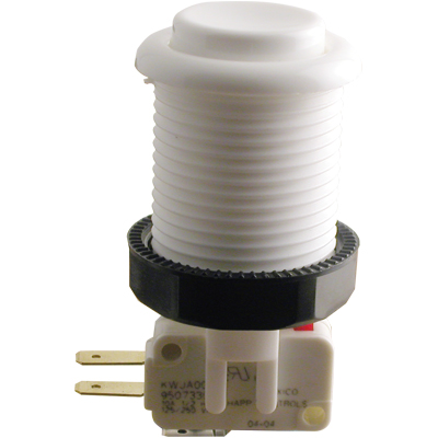White Pushbutton w 187-Horizontal Microswitch