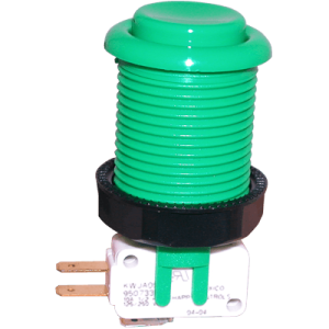 Green Pushbutton w 187 Horizontal Microswitch