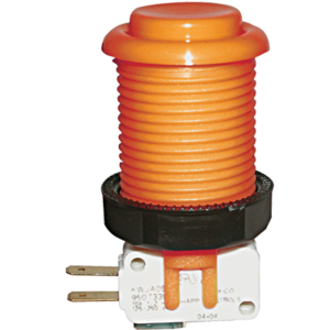 Orange Pushbutton w 187 Horizontal Microswitch